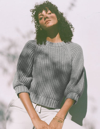 cotton cashmere bouquet sweater