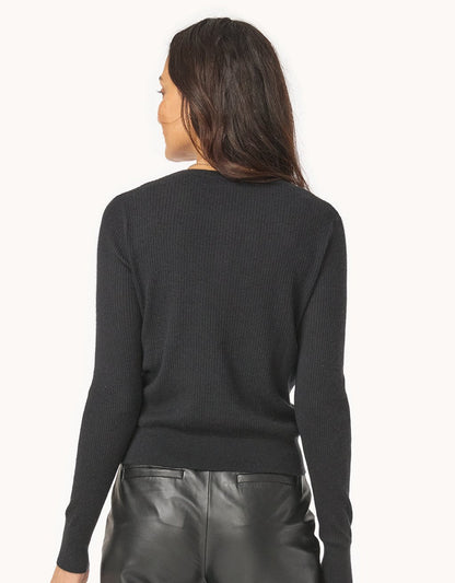 Everyday-Weight Ribbed Cashmere Cardigan