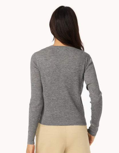Everyday-Weight Ribbed Cashmere Cardigan