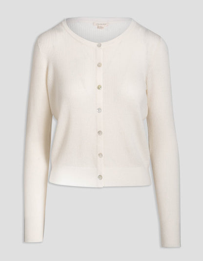 Everyday-Weight Ribbed Cashmere Cardigan