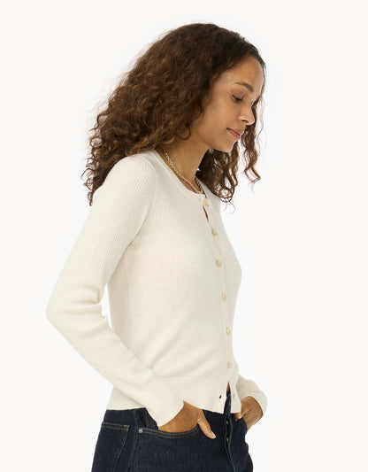 Everyday-Weight Ribbed Cashmere Cardigan