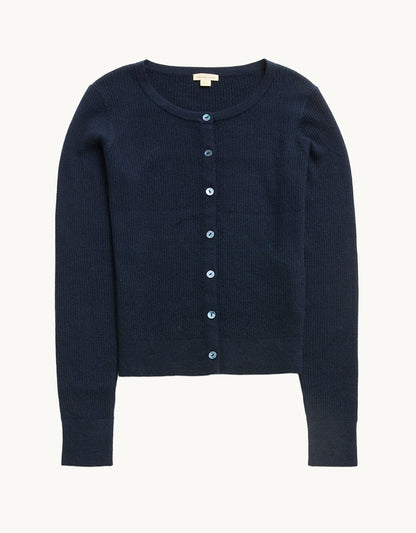 Everyday-Weight Ribbed Cashmere Cardigan