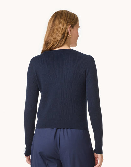 Everyday-Weight Ribbed Cashmere Cardigan