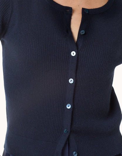 Everyday-Weight Ribbed Cashmere Cardigan