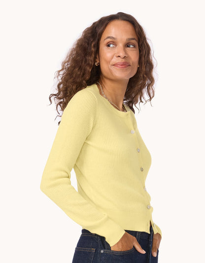 Everyday-Weight Ribbed Cashmere Cardigan