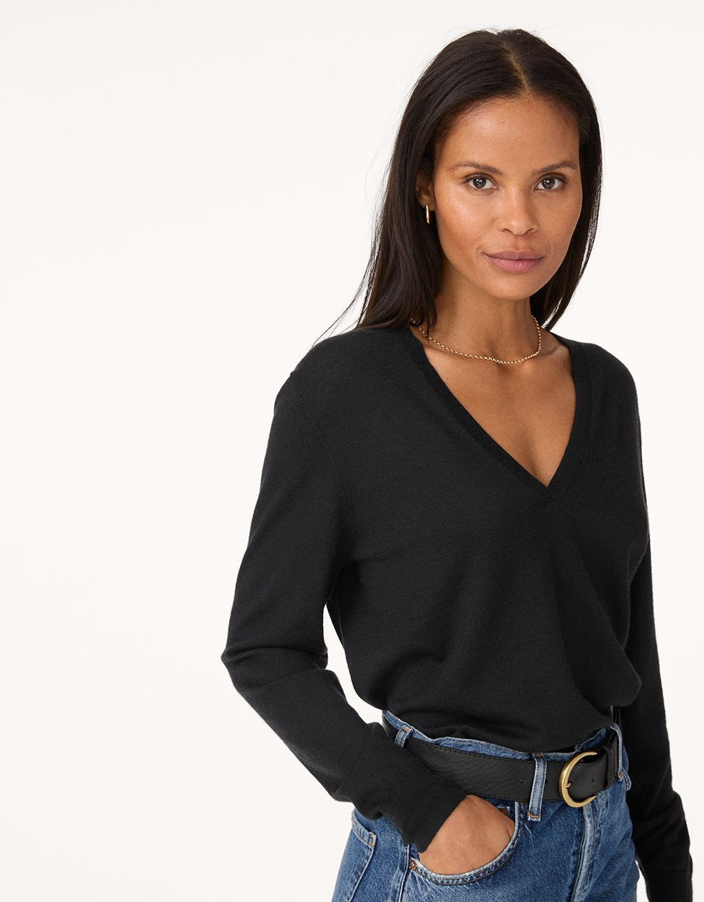Whisper-Weight Cashmere V-Neck Sweater