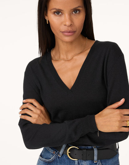 Whisper-Weight Cashmere V-Neck Sweater