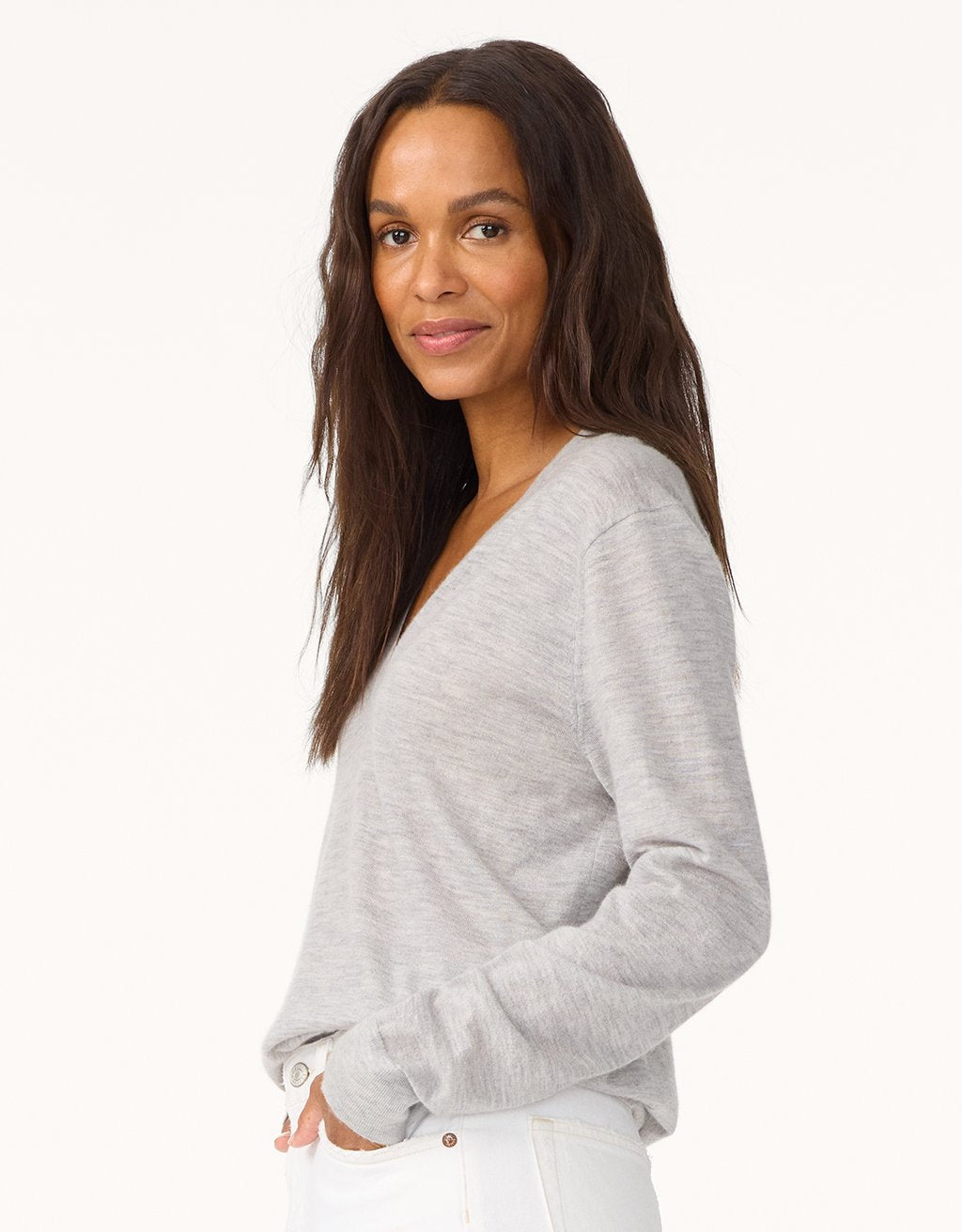 Whisper-Weight Cashmere V-Neck Sweater