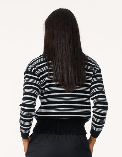 cashmere striped polo sweater