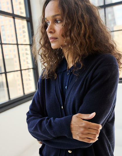 Everyday-Weight Cashmere Boyfriend Cardigan