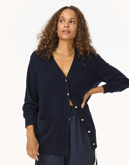 Everyday-Weight Cashmere Boyfriend Cardigan