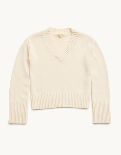Winter-Weight Cashmere V-Neck Sweater