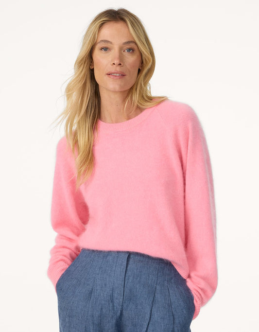 brushed cashmere raglan sweater