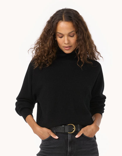 Everyday-Weight Cashmere Raglan Turtleneck
