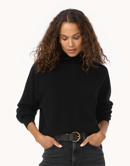 Everyday-Weight Cashmere Raglan Turtleneck