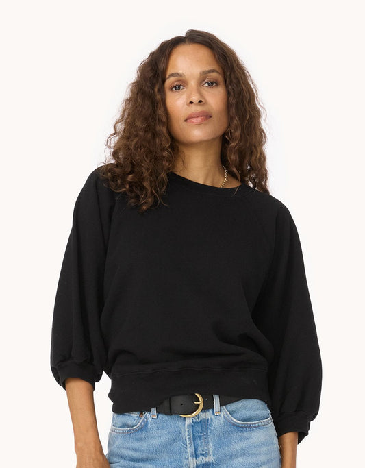 French Terry Puff Sleeve Sweatshirt