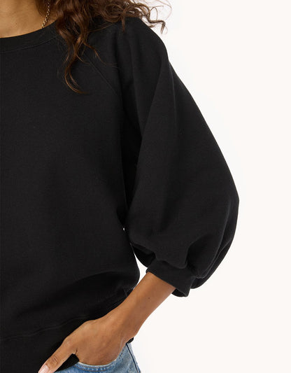 French Terry Puff Sleeve Sweatshirt