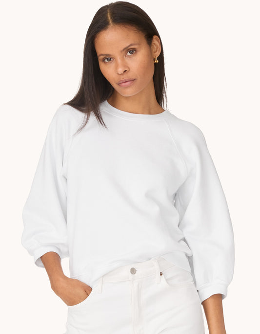 french terry puff sleeve sweatshirt