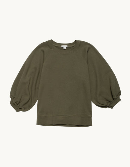 french terry puff sleeve sweatshirt