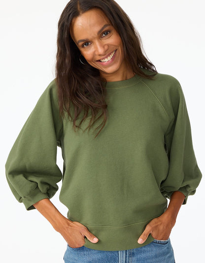 french terry puff sleeve sweatshirt