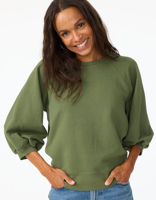 french terry puff sleeve sweatshirt