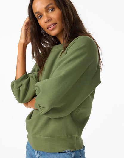 french terry puff sleeve sweatshirt
