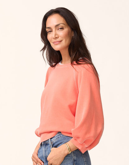 french terry puff sleeve sweatshirt