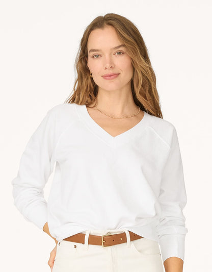 french terry v-neck sweatshirt