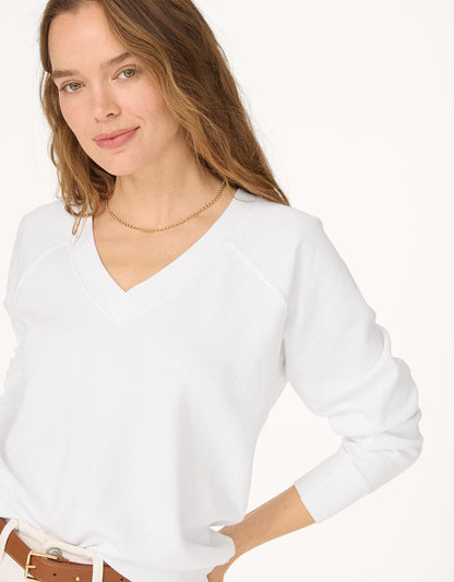 french terry v-neck sweatshirt