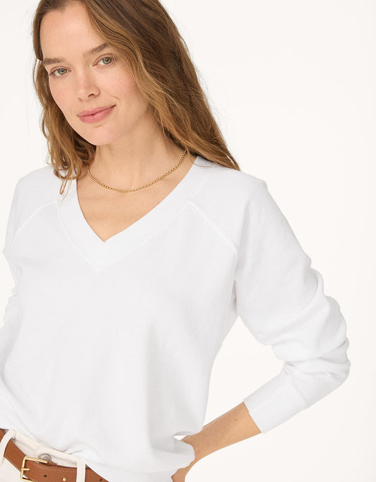 french terry v-neck sweatshirt