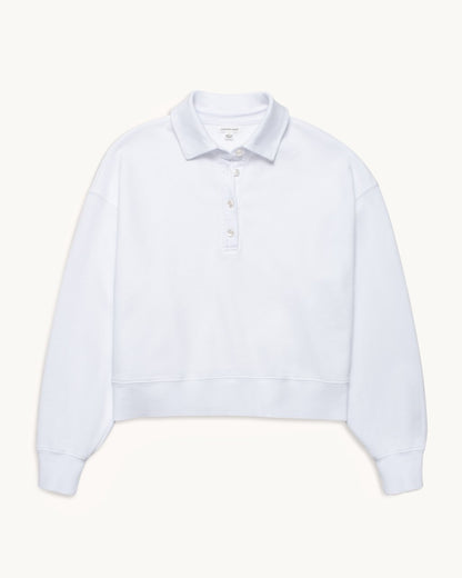 French Terry Button Polo Sweatshirt