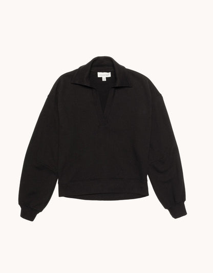 french terry polo sweatshirt