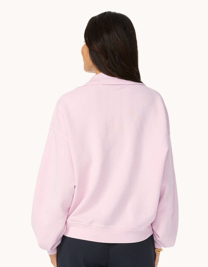 french terry polo sweatshirt