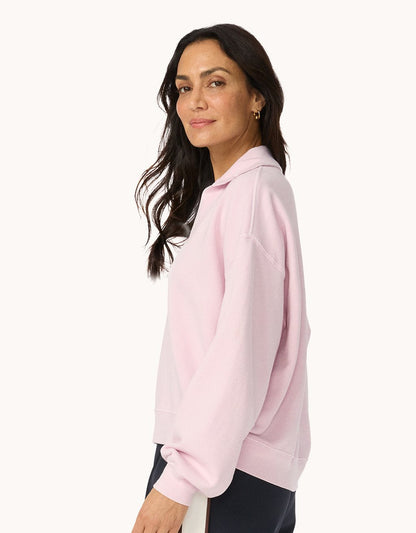 french terry polo sweatshirt
