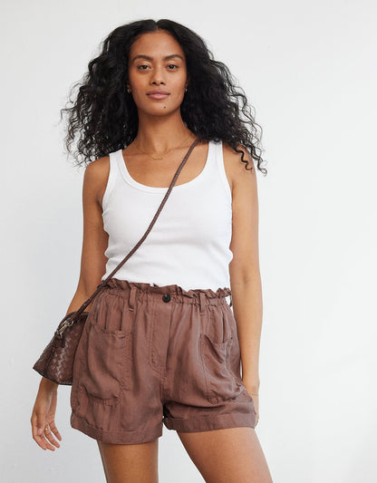 silk paperbag waist short