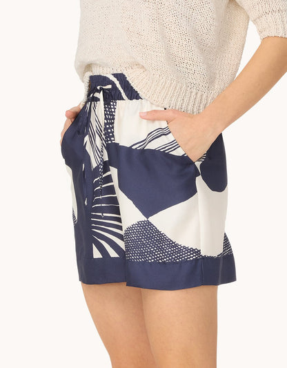 washable silk wide leg short