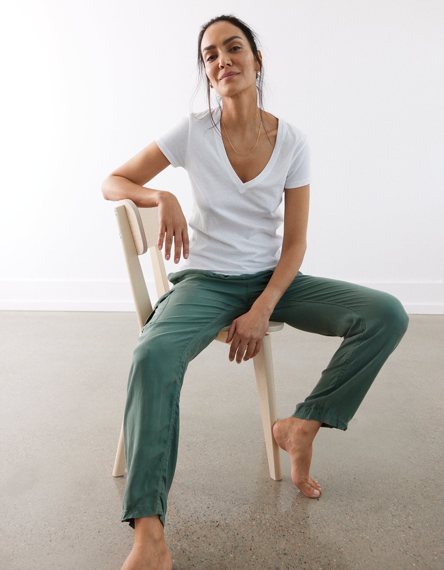 washable silk cargo pant