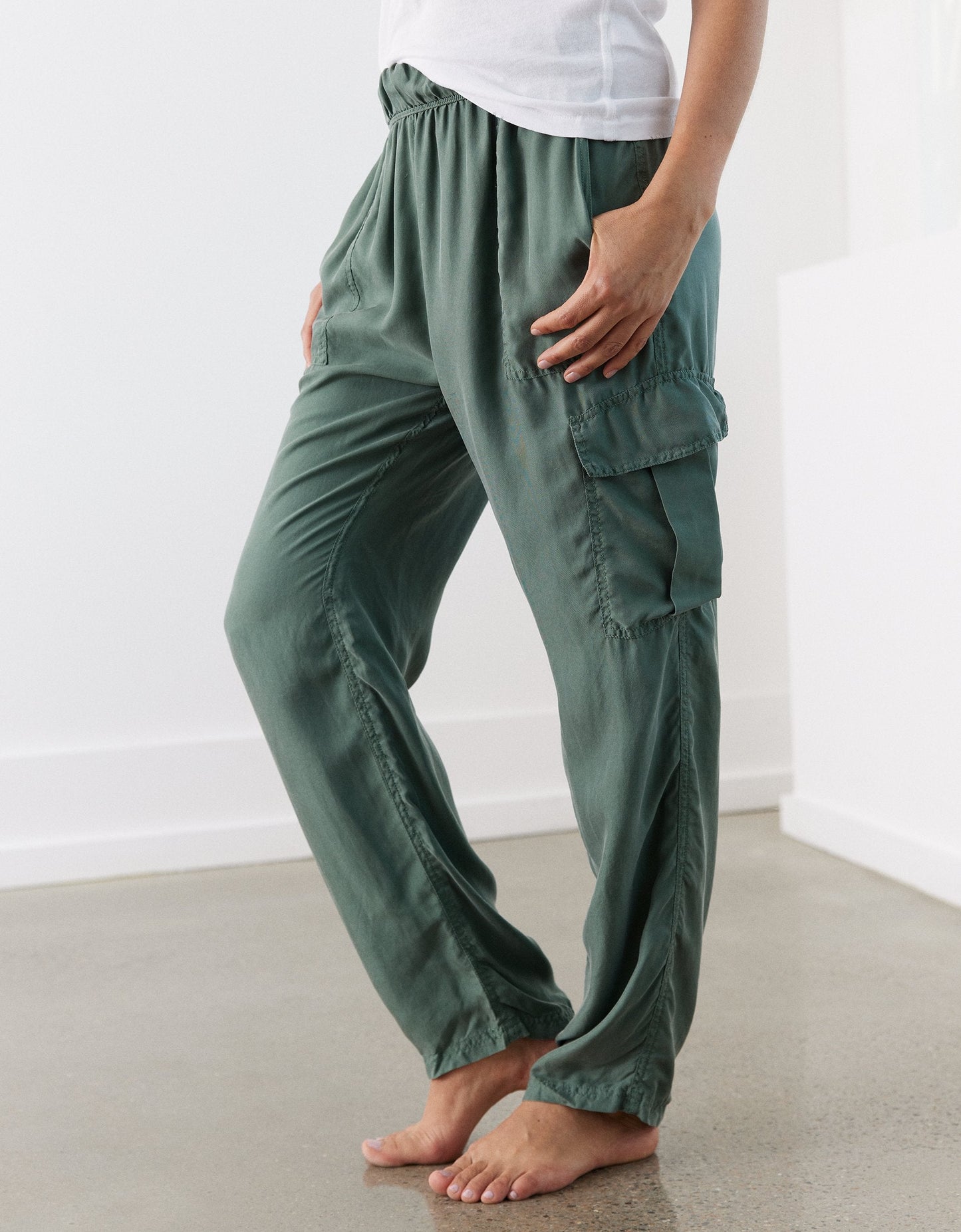 washable silk cargo pant