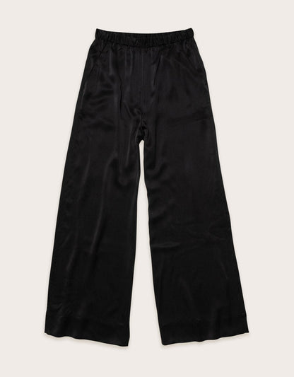 silk charmeuse wide leg pant