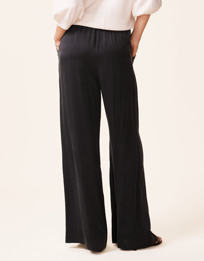 silk charmeuse wide leg pant