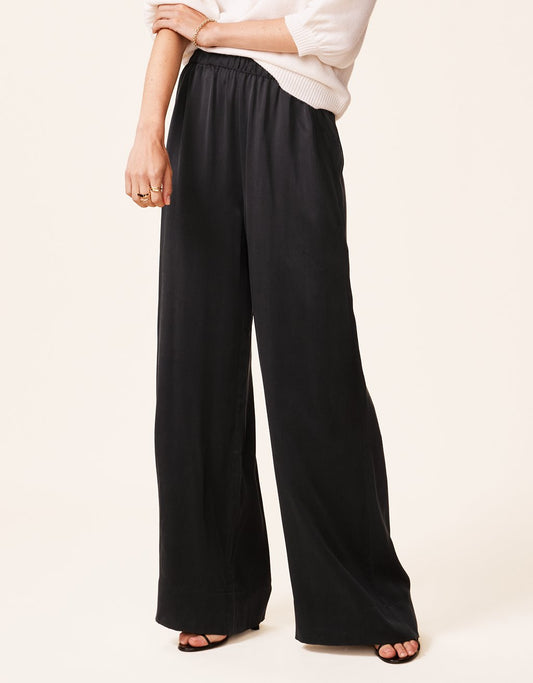 silk charmeuse wide leg pant