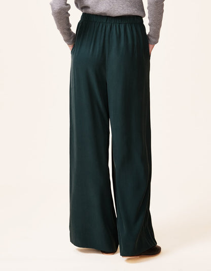 silk charmeuse wide leg pant