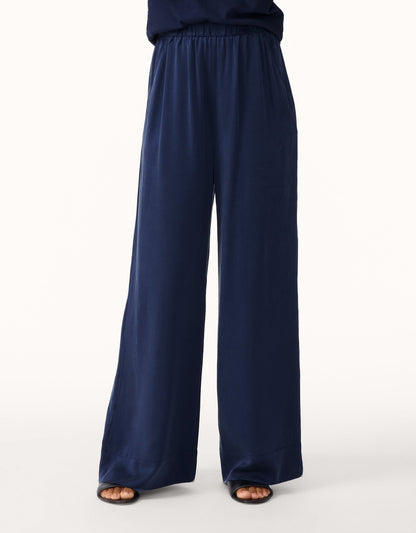 silk charmeuse wide leg pant