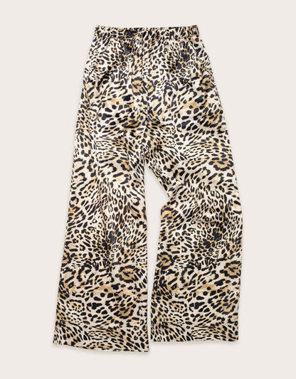 printed silk wide leg pant