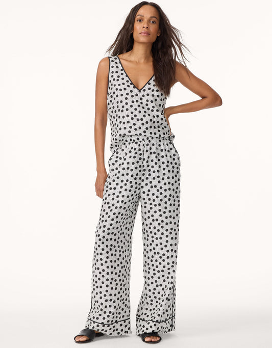 silk jacquard wide leg pant