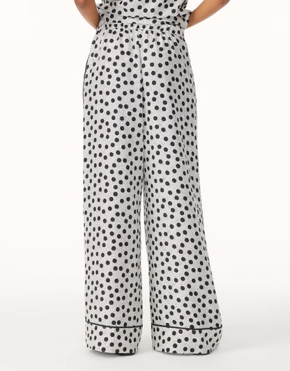 silk jacquard wide leg pant