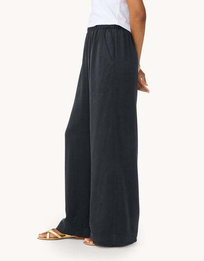 silk charmeuse wide leg pant
