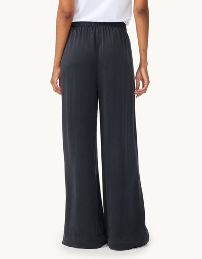 silk charmeuse wide leg pant