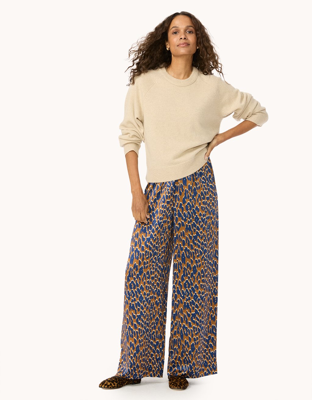 Silk Wide Leg Pant