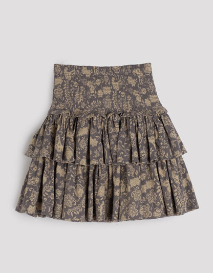 smocked mini skirt